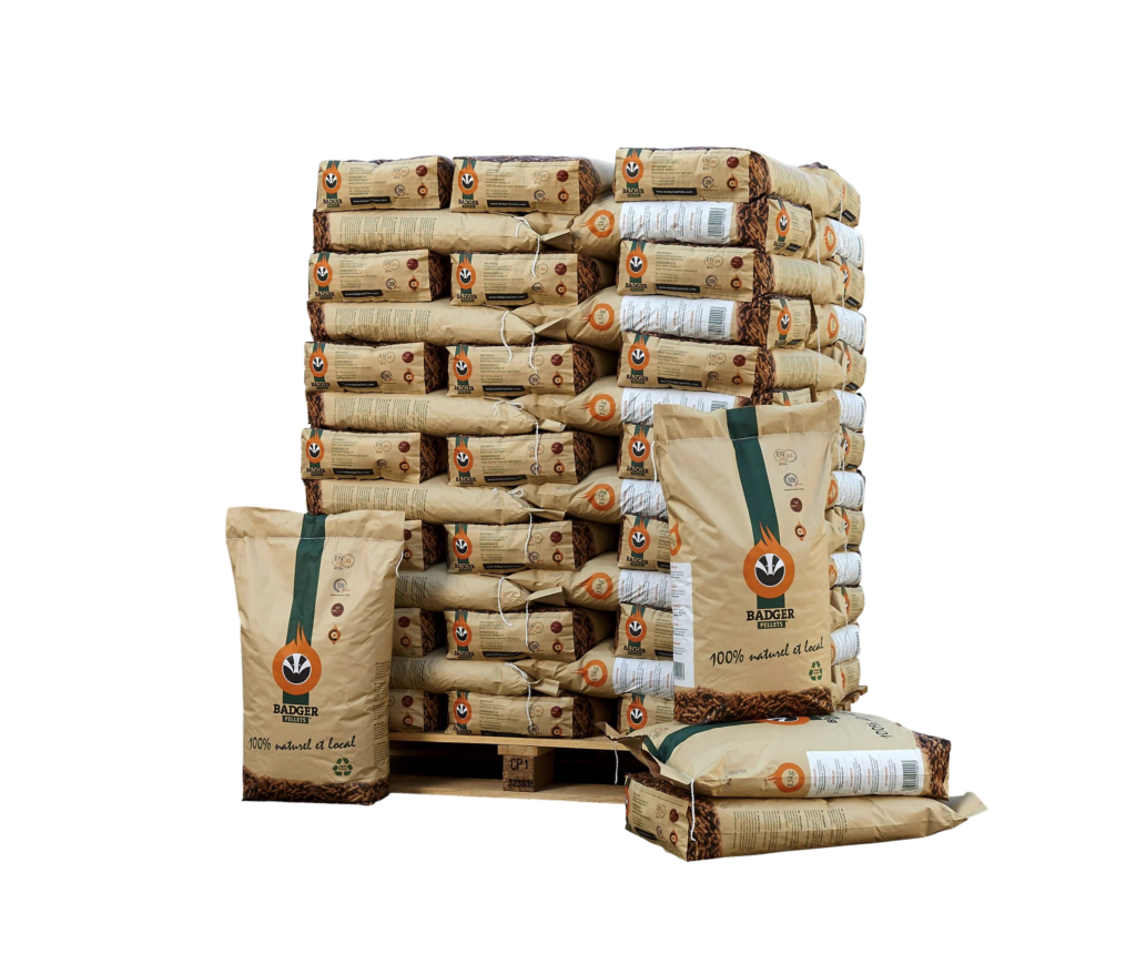BADGER Pellets – Pallet van 65 zakken x 15 kg (975 kg) - OPSLAG-PELLETS