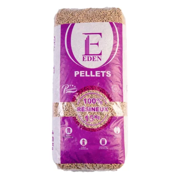 EDEN PELLETS PREMIUM DIN+, Houtpellets 15 kg, Pallet van 66 Zakken ...